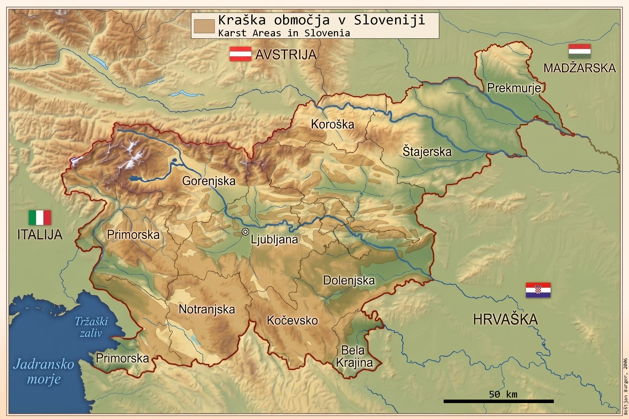 Območje krasa v Sloveniji