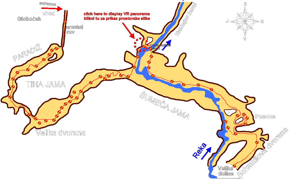 Interaktivna karta jame - interactive map of the cave